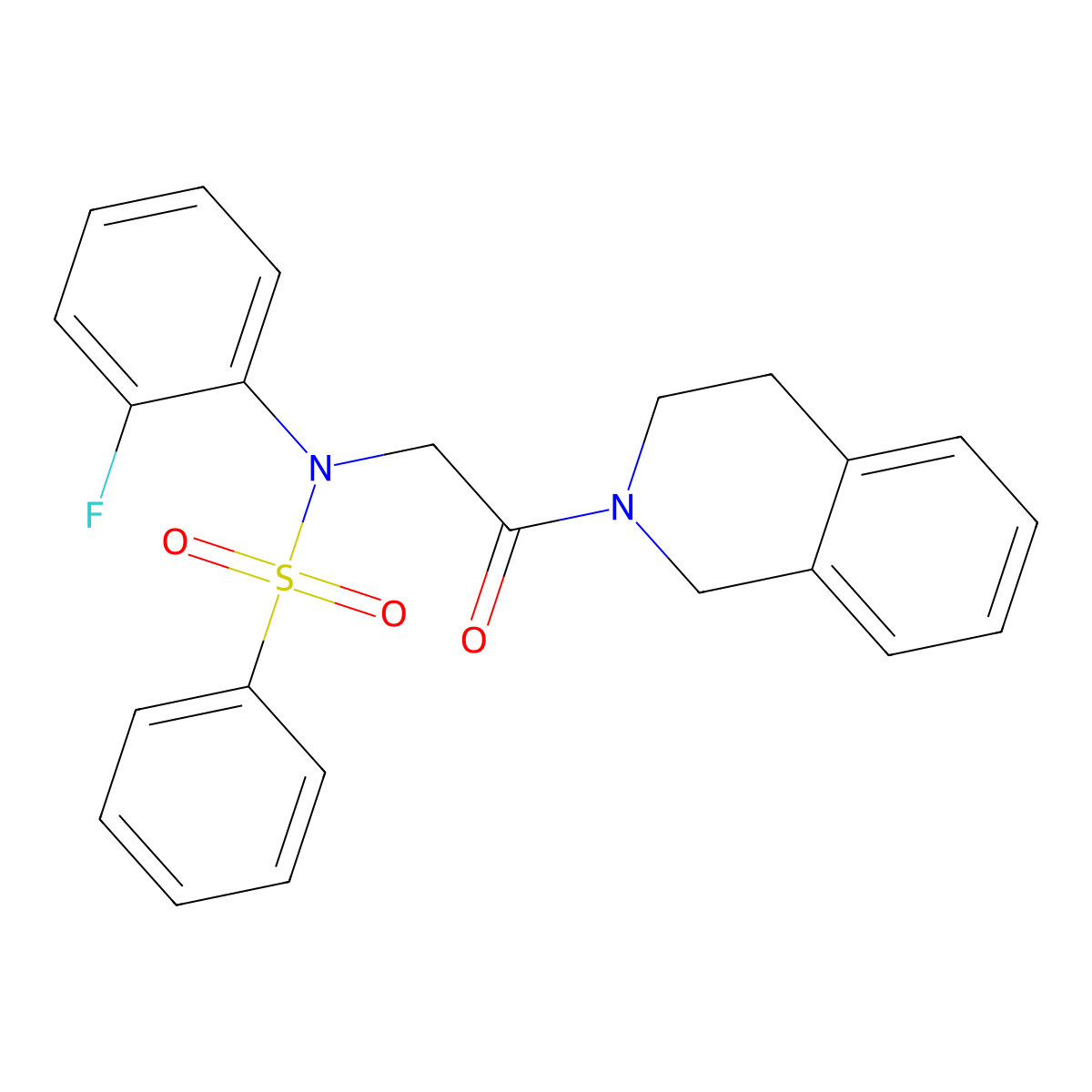 N-[2-(3,4-dihydroisoquinolin-2(1H)-yl)-2-oxoethyl]-N-(2-fluorophenyl)benzenesulfonamide molecular structure, CAS 425677-84-5