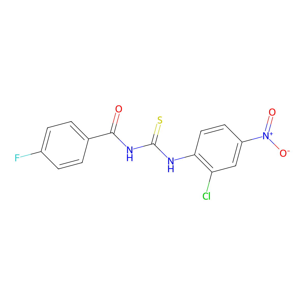 N-[(2-chloro-4-nitrophenyl)carbamothioyl]-4-fluorobenzamide molecular structure, CAS 425678-11-1