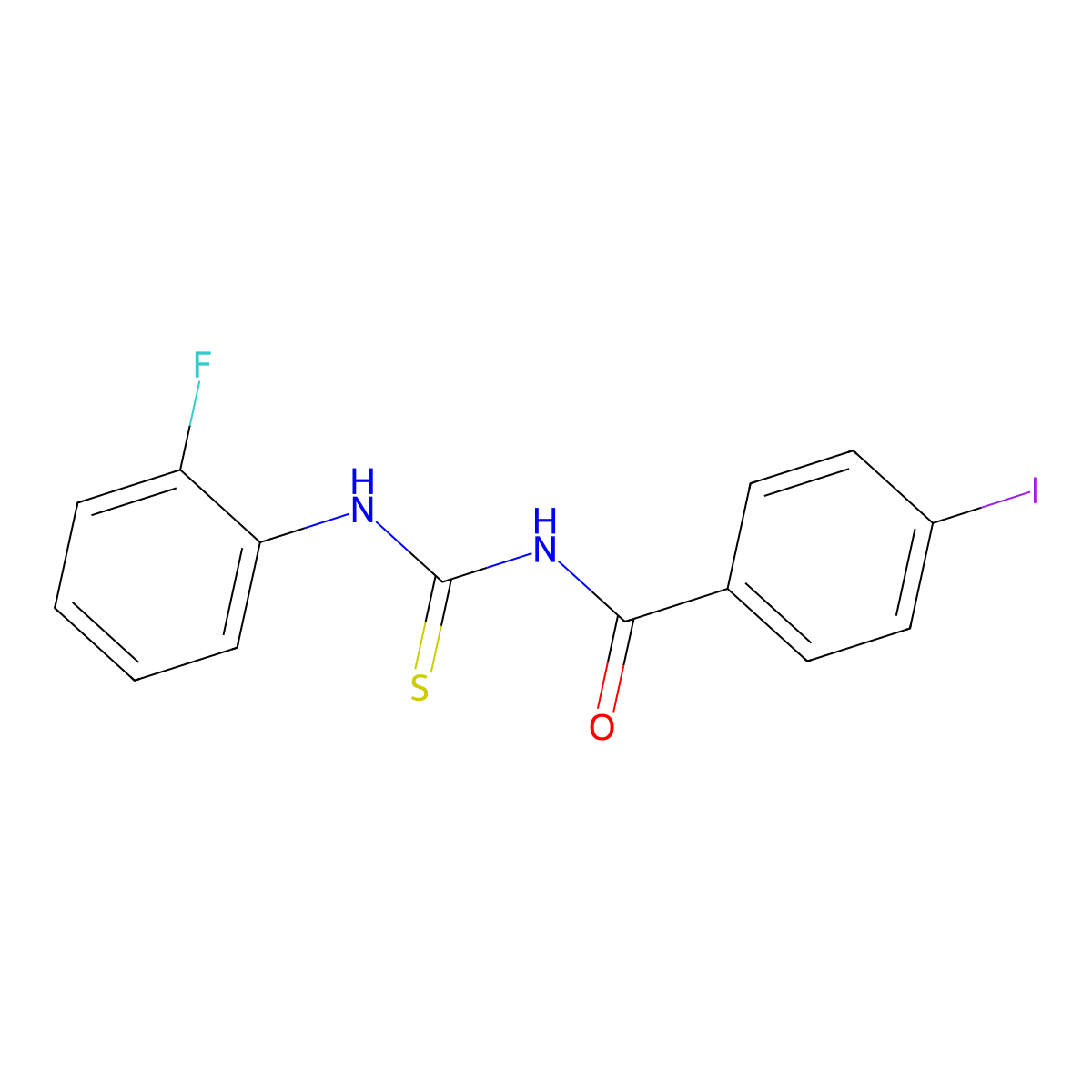 N-(2-fluorophenyl)-N'-(4-iodobenzoyl)thiourea molecular structure, CAS 425678-26-8