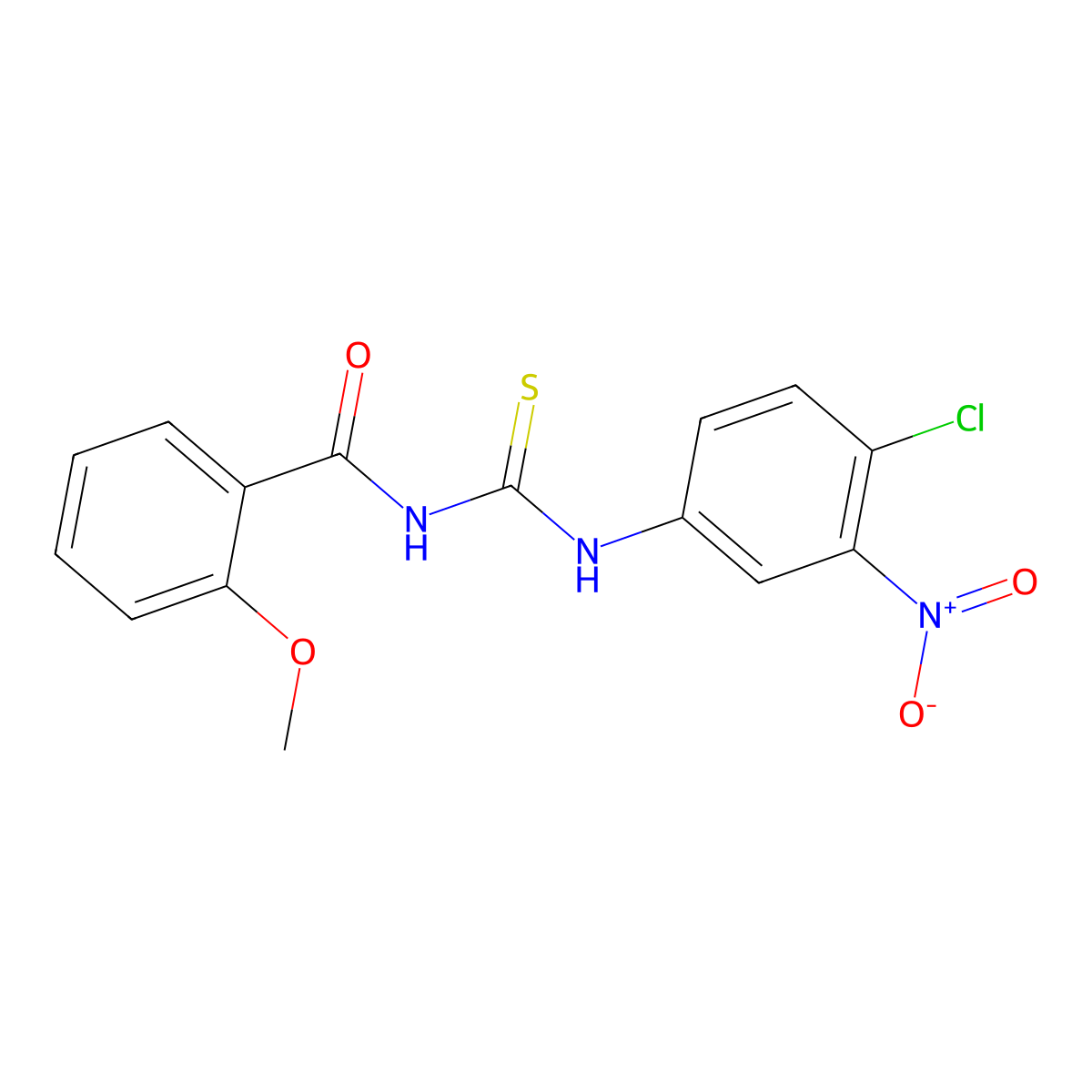 N-[(4-chloro-3-nitrophenyl)carbamothioyl]-2-methoxybenzamide molecular structure, CAS 425678-60-0