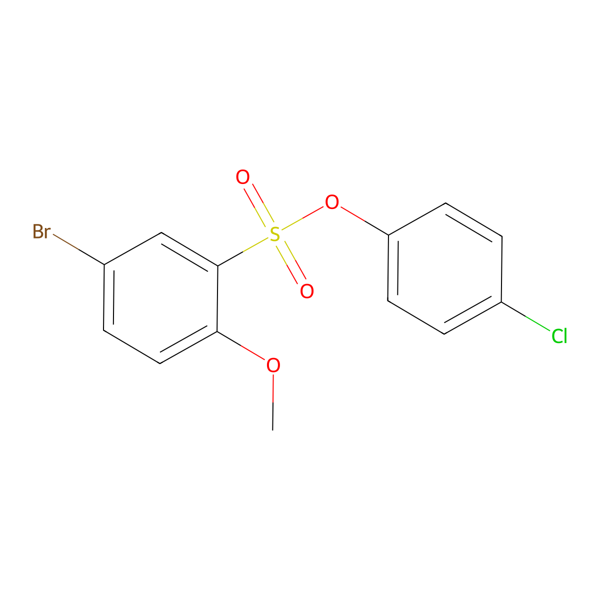 4-Chlorophenyl 5-bromo-2-methoxybenzenesulfonate molecular structure, CAS 425678-72-4