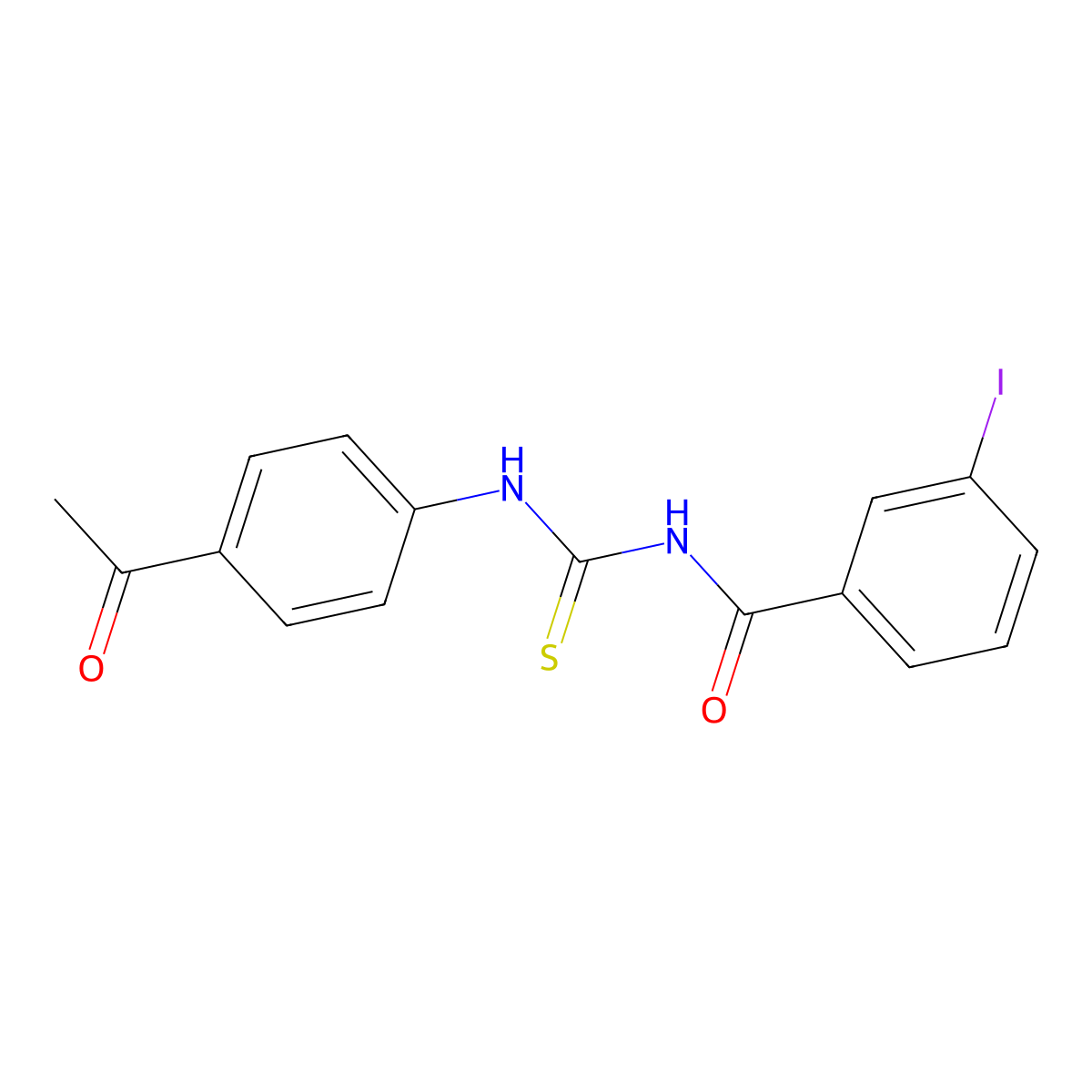 N-[(4-acetylphenyl)carbamothioyl]-3-iodobenzamide molecular structure, CAS 425678-99-5