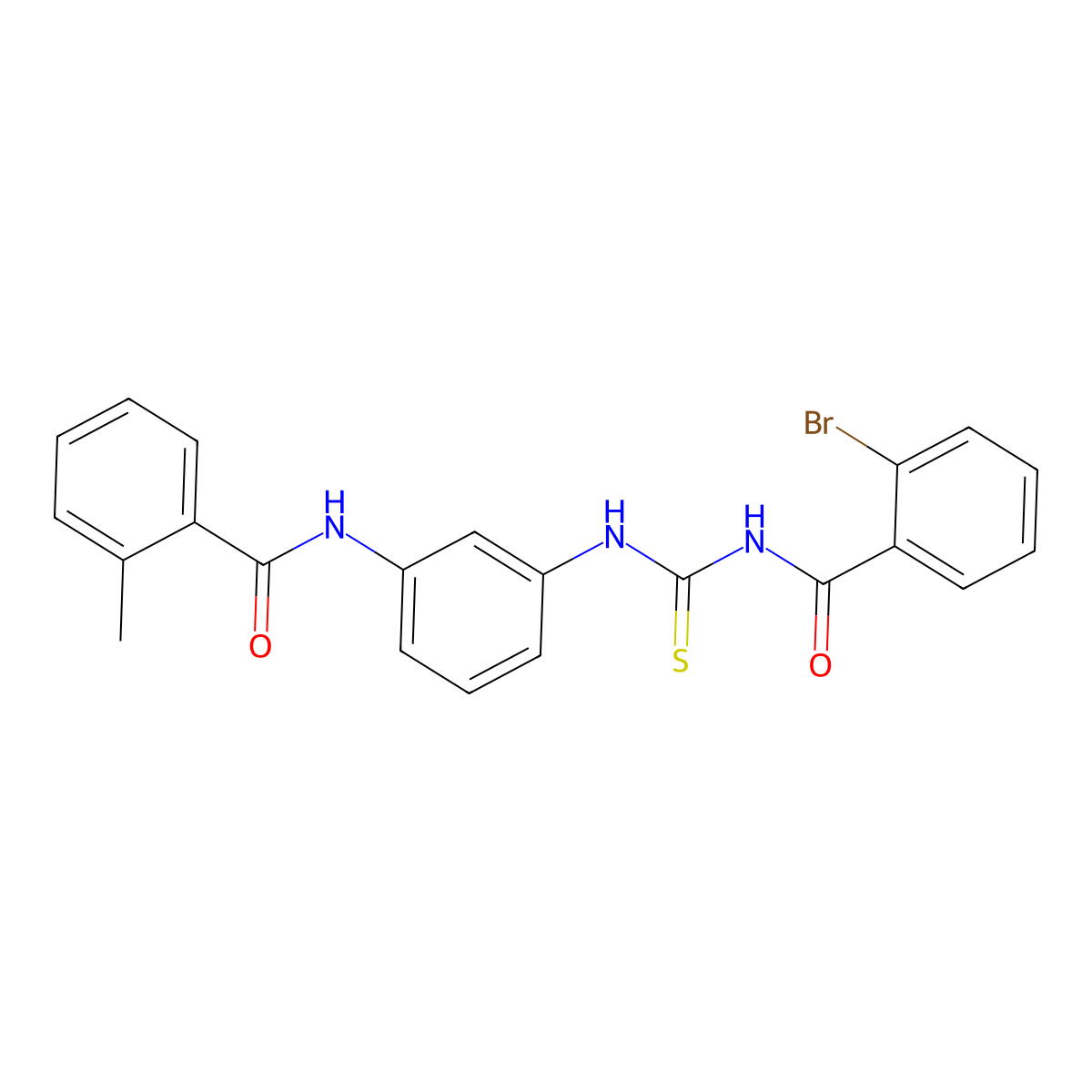 N-[3-[(2-bromobenzoyl)carbamothioylamino]phenyl]-2-methylbenzamide molecular structure, CAS 425679-00-1