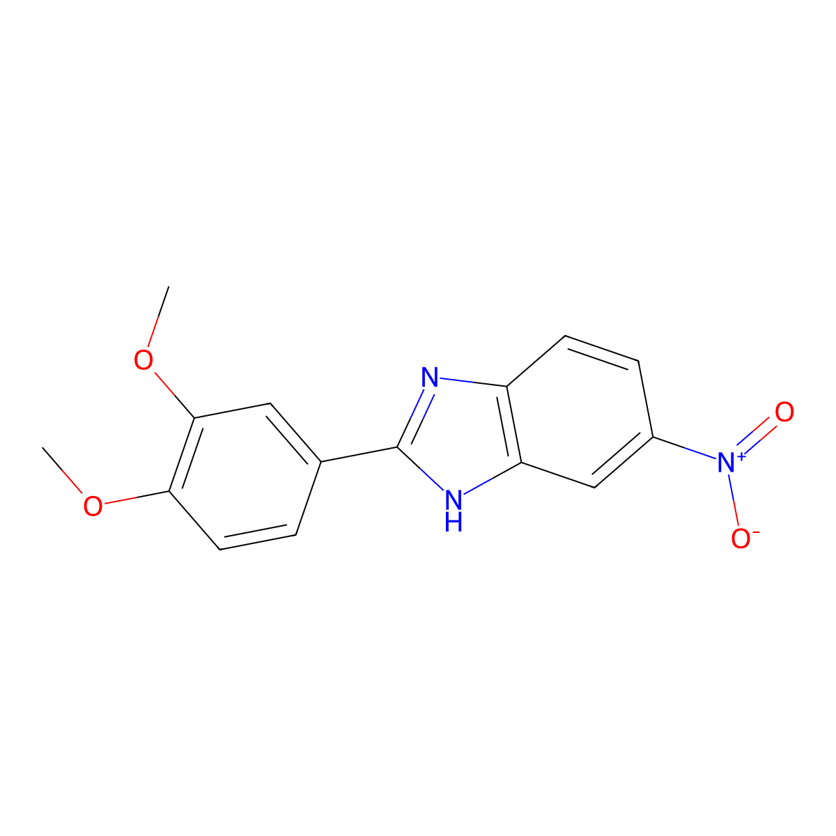 2-(3,4-dimethoxyphenyl)-5-nitro-1H-benzimidazole molecular structure, CAS 425679-02-3