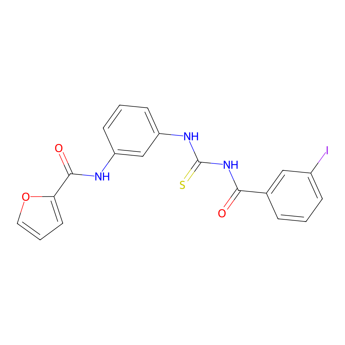 N-[3-[(3-iodobenzoyl)carbamothioylamino]phenyl]furan-2-carboxamide molecular structure, CAS 425679-07-8