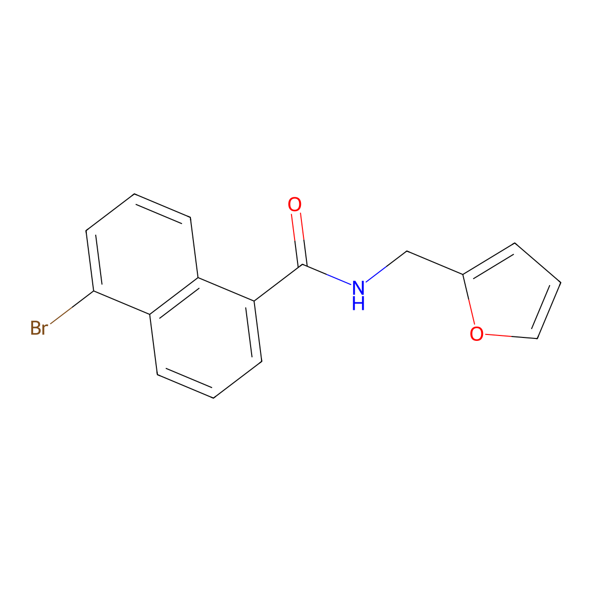 5-bromo-N-(2-furylmethyl)-1-naphthamide molecular structure, CAS 425679-09-0
