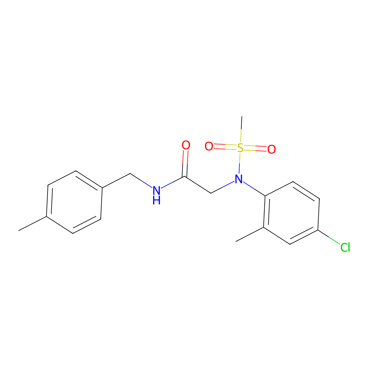 2-(4-chloro-2-methyl-N-methylsulfonylanilino)-N-[(4-methylphenyl)methyl]acetamide molecular structure, CAS 425679-34-1