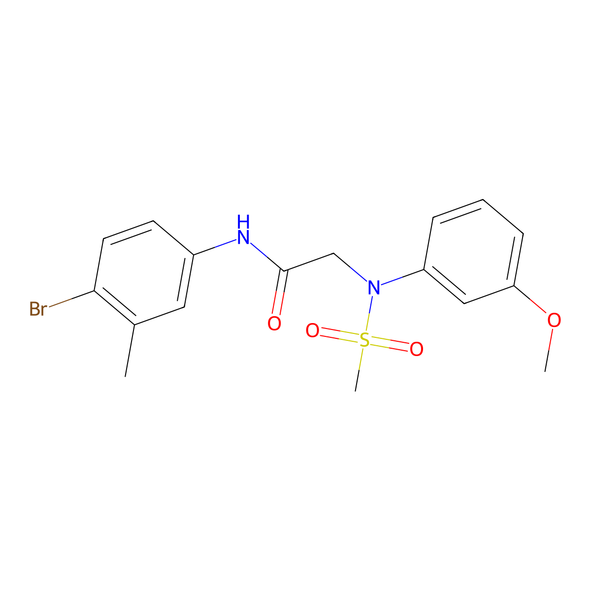 N-(4-bromo-3-methylphenyl)-2-(3-methoxy-N-methylsulfonylanilino)acetamide molecular structure, CAS 425679-41-0