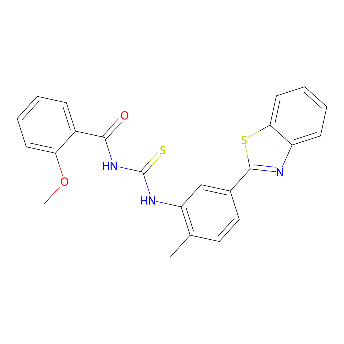 N-[[5-(1,3-benzothiazol-2-yl)-2-methylphenyl]carbamothioyl]-2-methoxybenzamide molecular structure, CAS 425679-43-2
