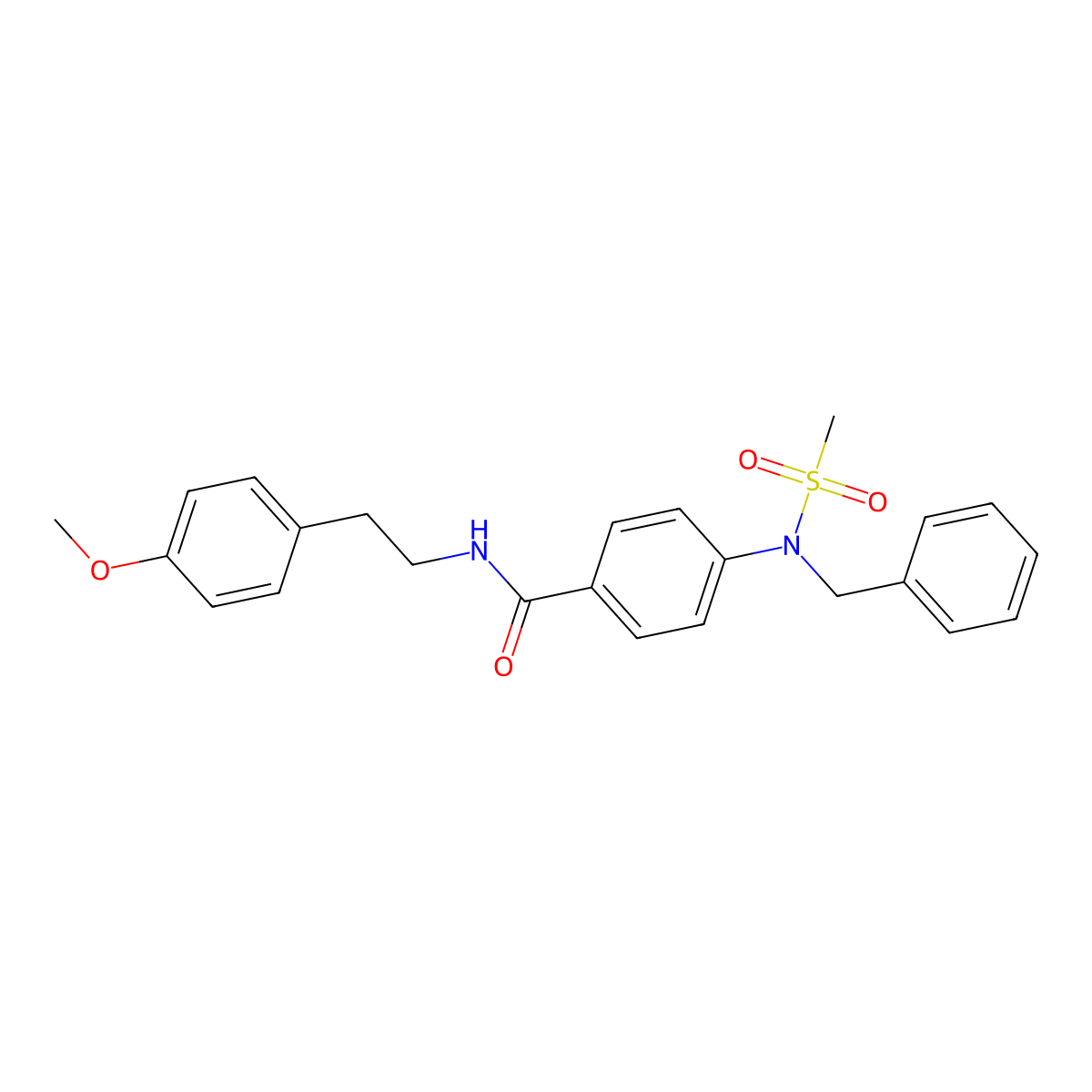 4-[benzyl(methylsulfonyl)amino]-N-[2-(4-methoxyphenyl)ethyl]benzamide molecular structure, CAS 425679-44-3