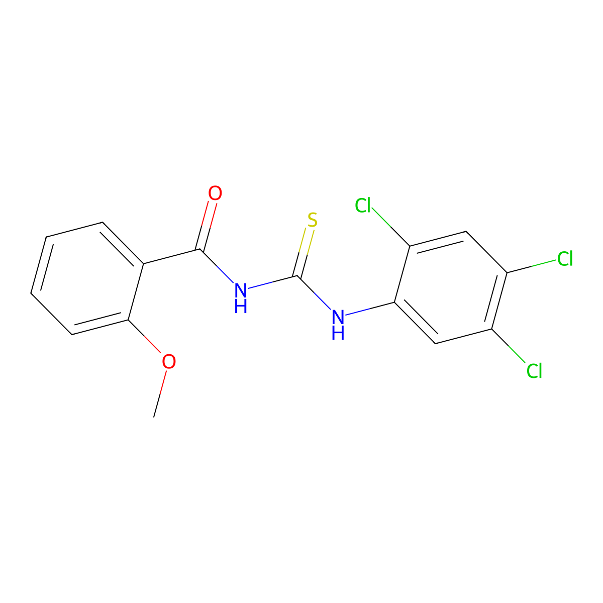 2-methoxy-N-[(2,4,5-trichlorophenyl)carbamothioyl]benzamide molecular structure, CAS 425679-46-5