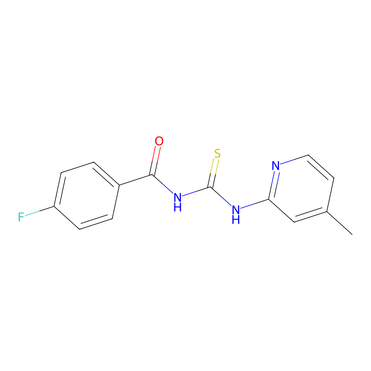 4-fluoro-N-[(4-methylpyridin-2-yl)carbamothioyl]benzamide molecular structure, CAS 425679-57-8