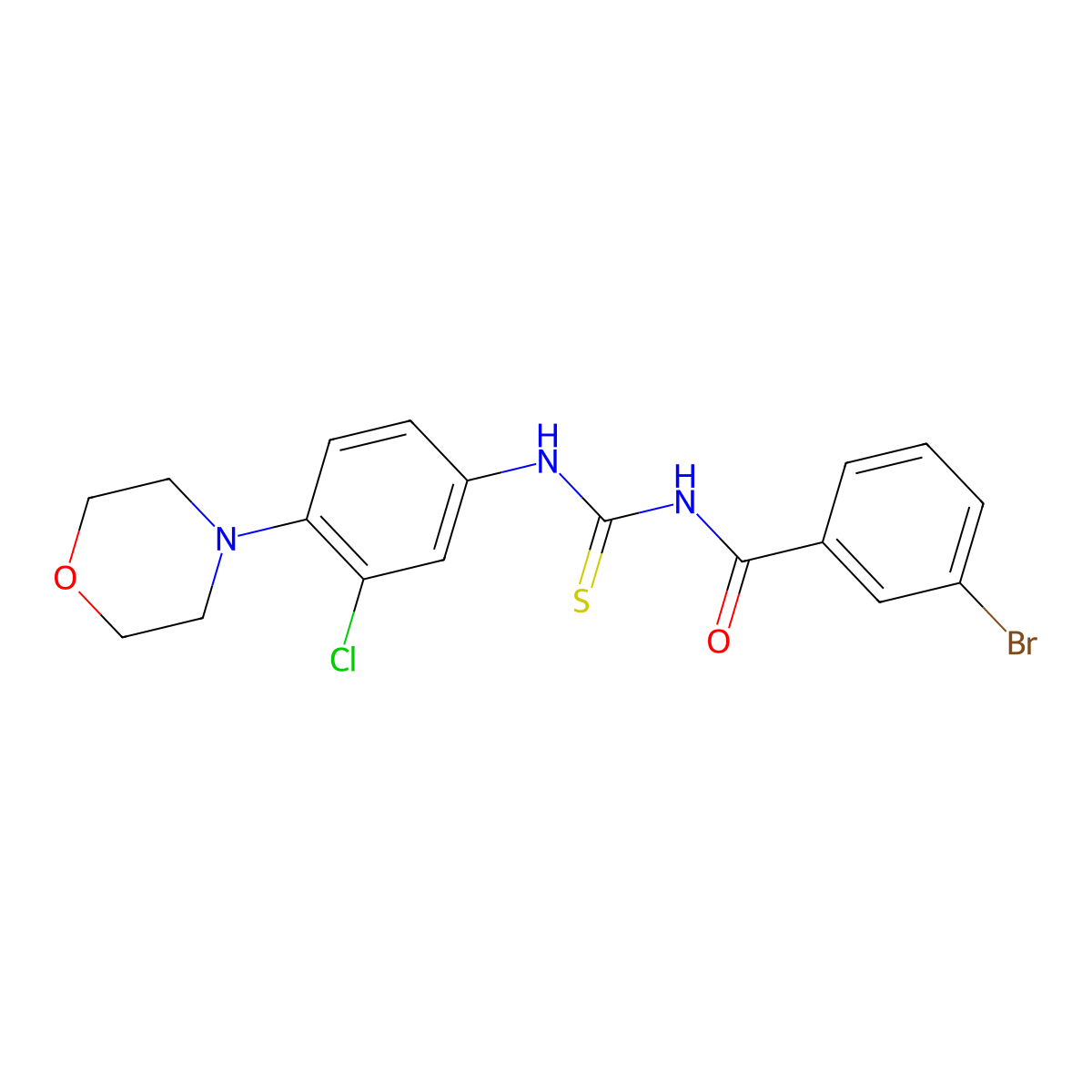 3-bromo-N-[(3-chloro-4-morpholin-4-ylphenyl)carbamothioyl]benzamide molecular structure, CAS 425679-61-4