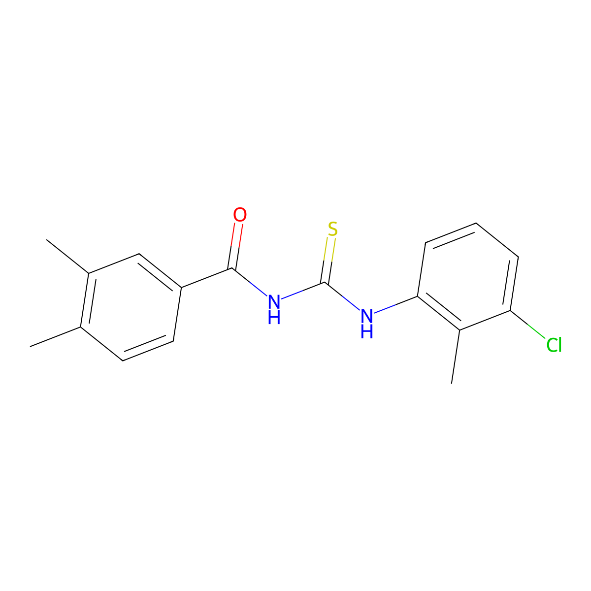 N-[(3-chloro-2-methylphenyl)carbamothioyl]-3,4-dimethylbenzamide molecular structure, CAS 425679-68-1