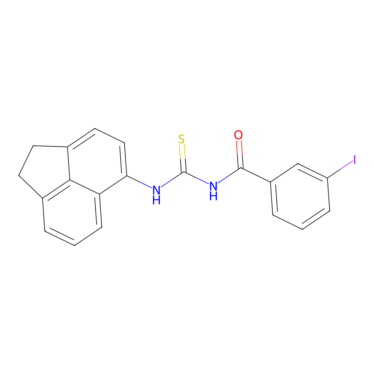 N-(1,2-dihydroacenaphthylen-5-ylcarbamothioyl)-3-iodobenzamide molecular structure, CAS 425679-73-8