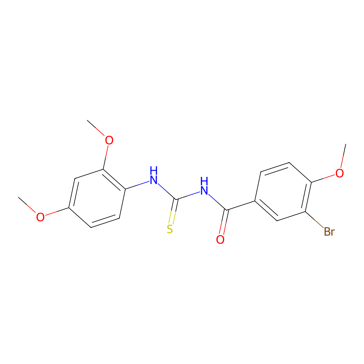 3-bromo-N-[(2,4-dimethoxyphenyl)carbamothioyl]-4-methoxybenzamide molecular structure, CAS 425679-79-4