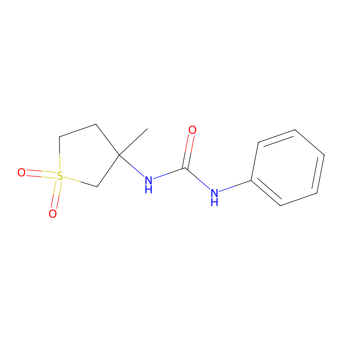 1-(3-Methyl-1,1-dioxidotetrahydrothiophen-3-yl)-3-phenylurea molecular structure, CAS 425679-85-2
