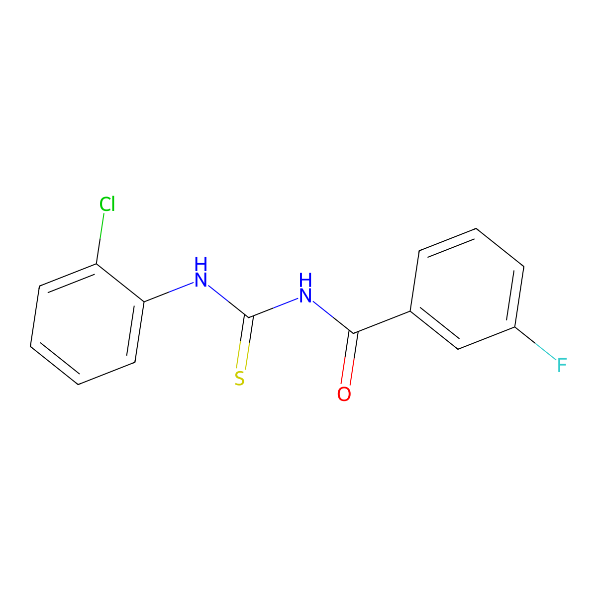 N-[(2-chlorophenyl)carbamothioyl]-3-fluorobenzamide molecular structure, CAS 425679-86-3