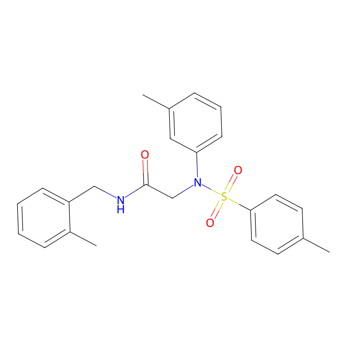 2-(3-methyl-N-(4-methylphenyl)sulfonylanilino)-N-[(2-methylphenyl)methyl]acetamide molecular structure, CAS 425680-04-2