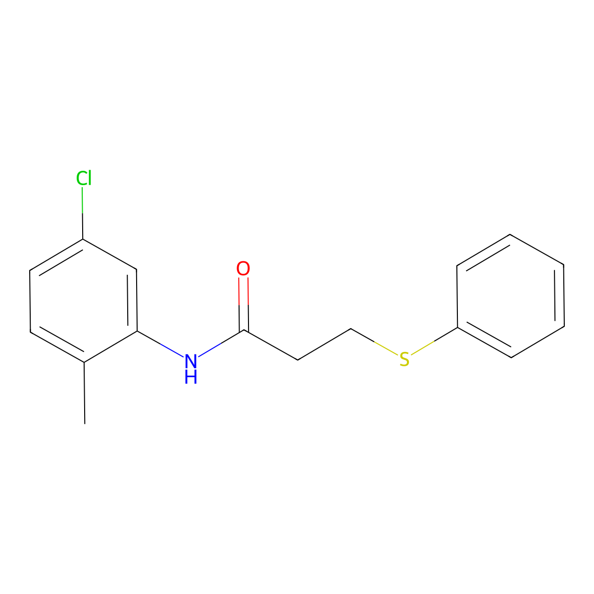 N-(5-chloro-2-methylphenyl)-3-phenylsulfanylpropanamide molecular structure, CAS 425680-09-7