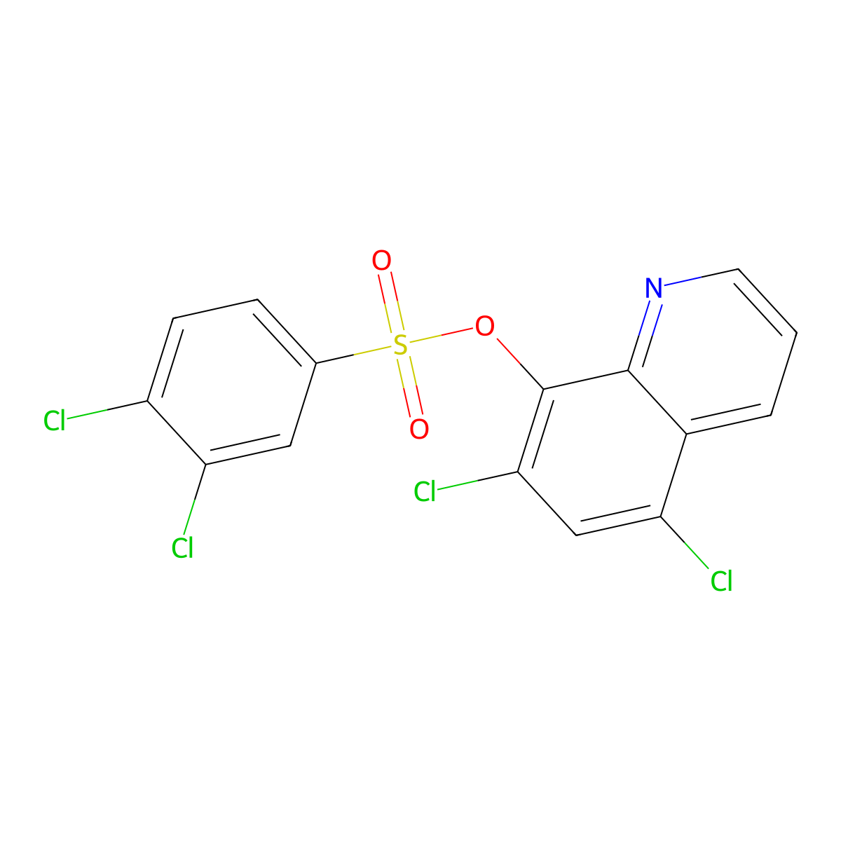 5,7-Dichloroquinolin-8-yl 3,4-dichlorobenzene-1-sulfonate molecular structure, CAS 425680-10-0