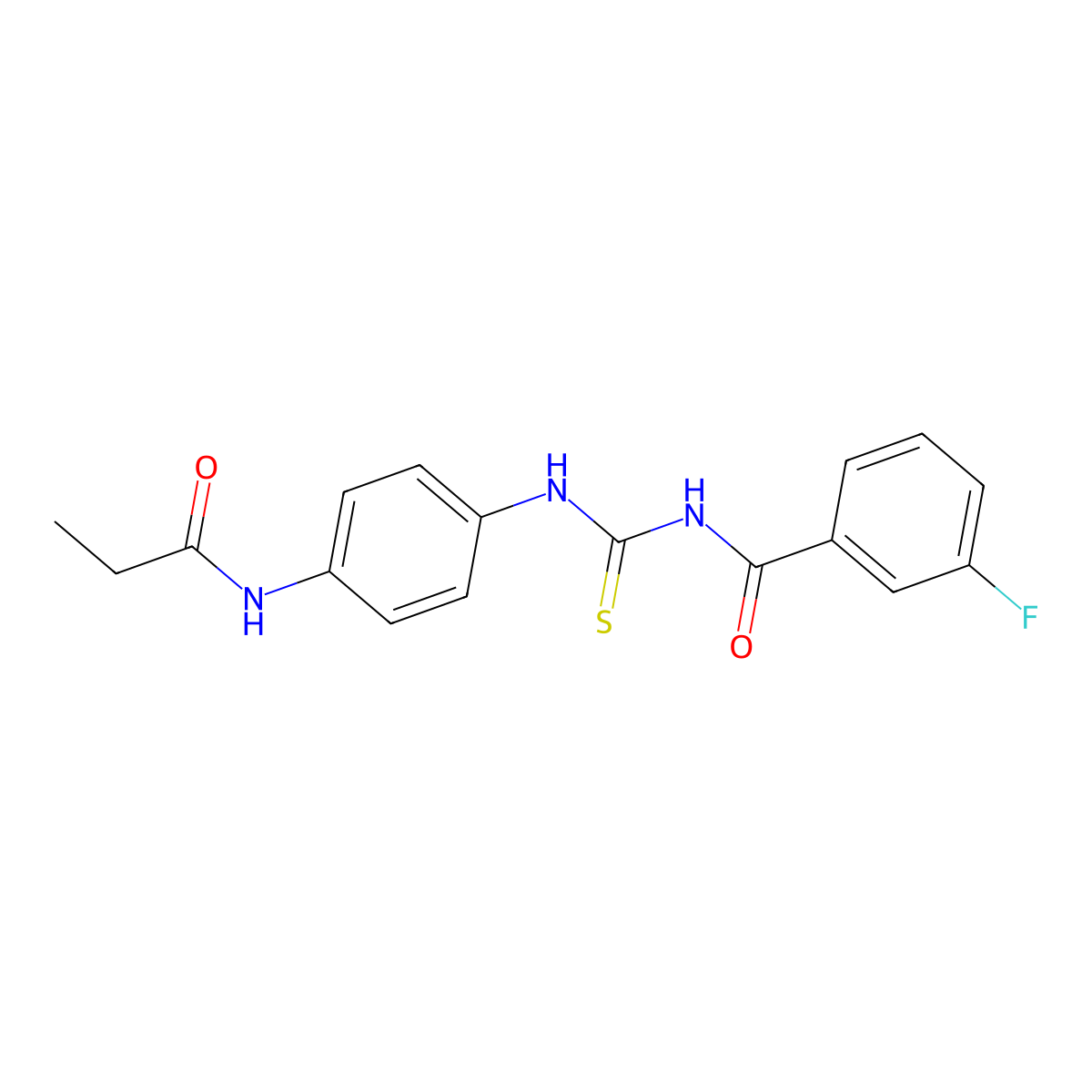 3-fluoro-N-[[4-(propanoylamino)phenyl]carbamothioyl]benzamide molecular structure, CAS 425680-11-1