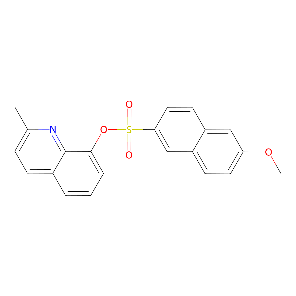 2-Methyl-8-quinolyl 6-methoxynaphthalene-2-sulfonate molecular structure, CAS 425680-12-2