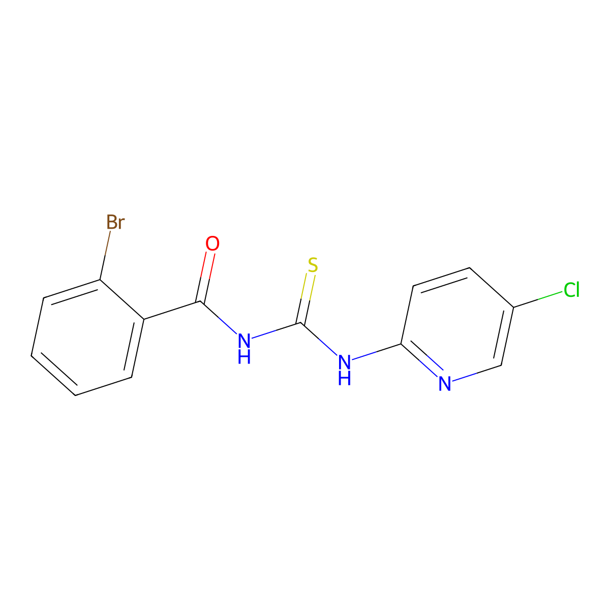 2-bromo-N-[(5-chloropyridin-2-yl)carbamothioyl]benzamide molecular structure, CAS 425680-13-3
