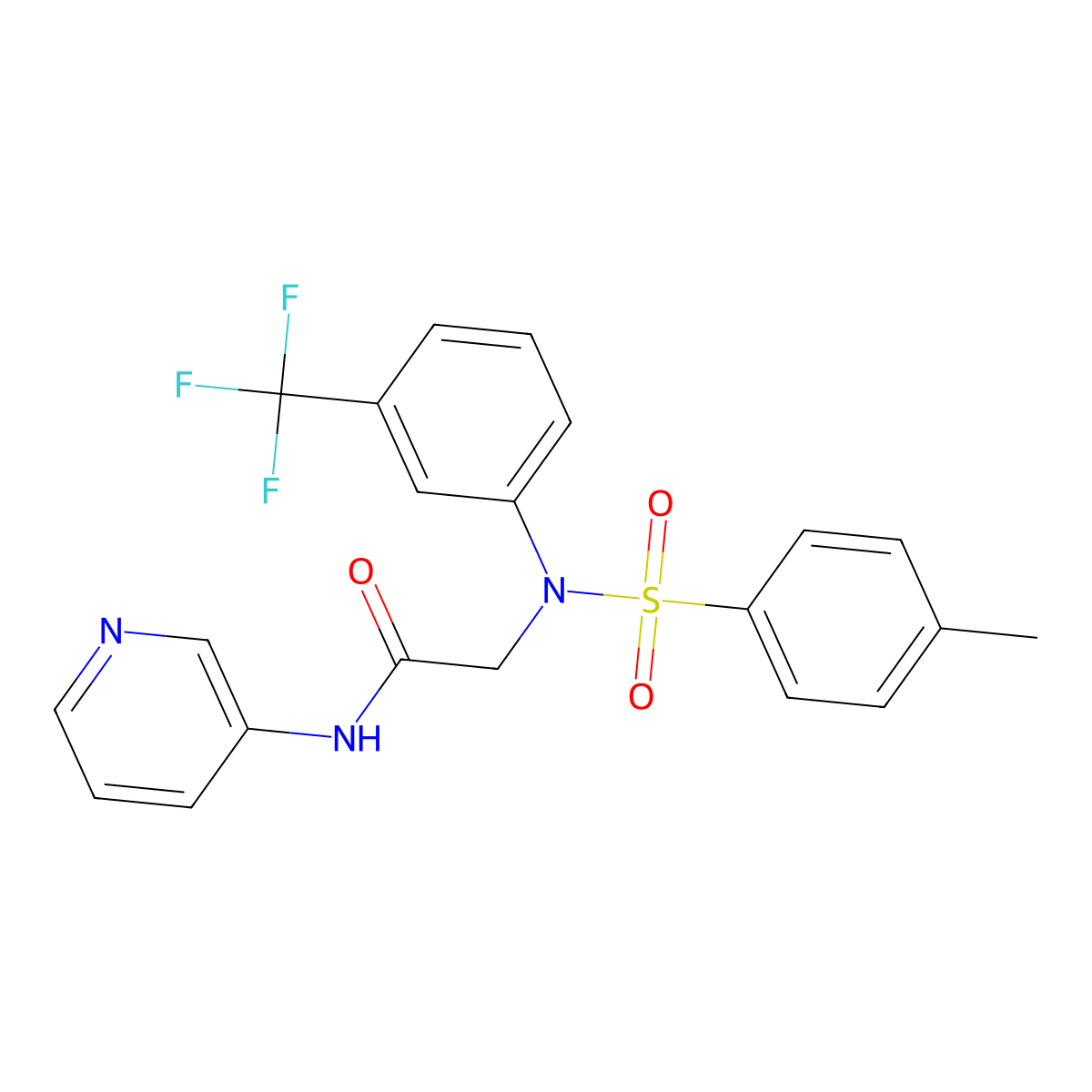 2-[N-(4-methylphenyl)sulfonyl-3-(trifluoromethyl)anilino]-N-pyridin-3-ylacetamide molecular structure, CAS 425680-38-2