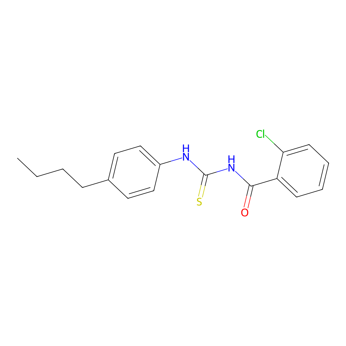 N-[(4-butylphenyl)carbamothioyl]-2-chlorobenzamide molecular structure, CAS 425680-48-4