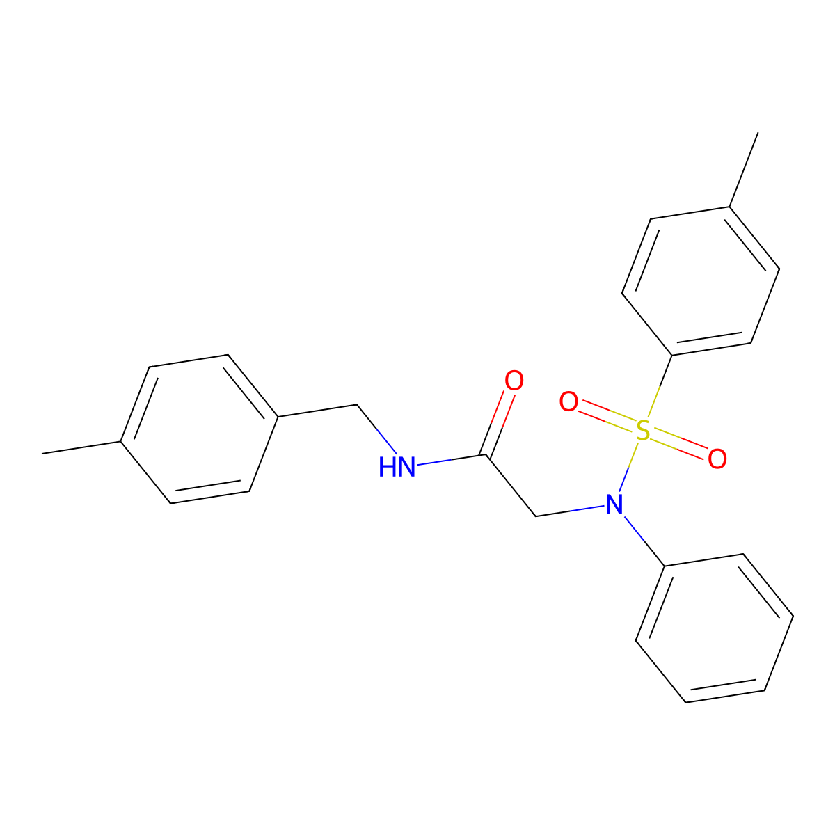 N-[(4-methylphenyl)methyl]-2-(N-(4-methylphenyl)sulfonylanilino)acetamide molecular structure, CAS 425680-51-9
