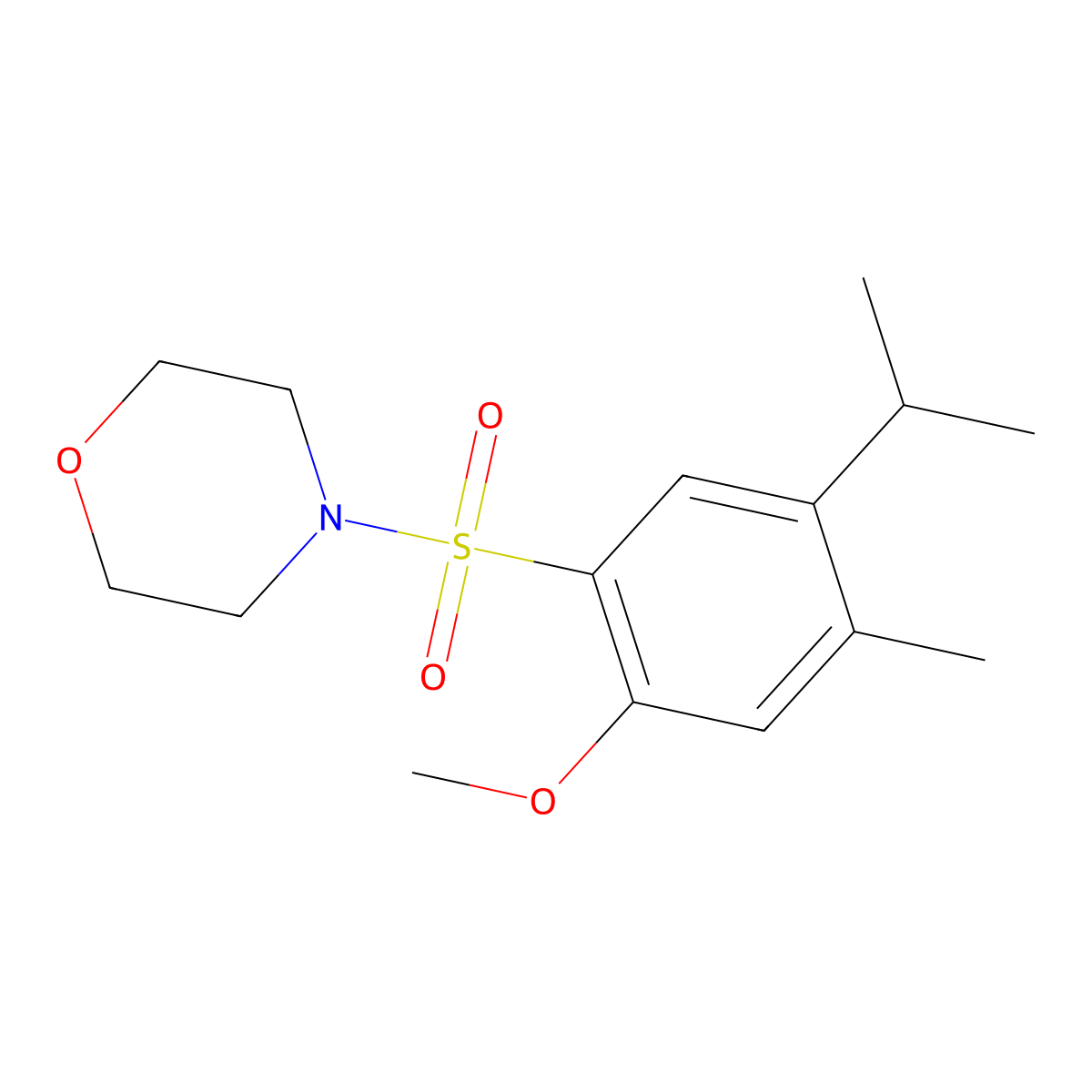 4-[(5-Isopropyl-2-methoxy-4-methylphenyl)sulfonyl]morpholine molecular structure, CAS 425680-52-0