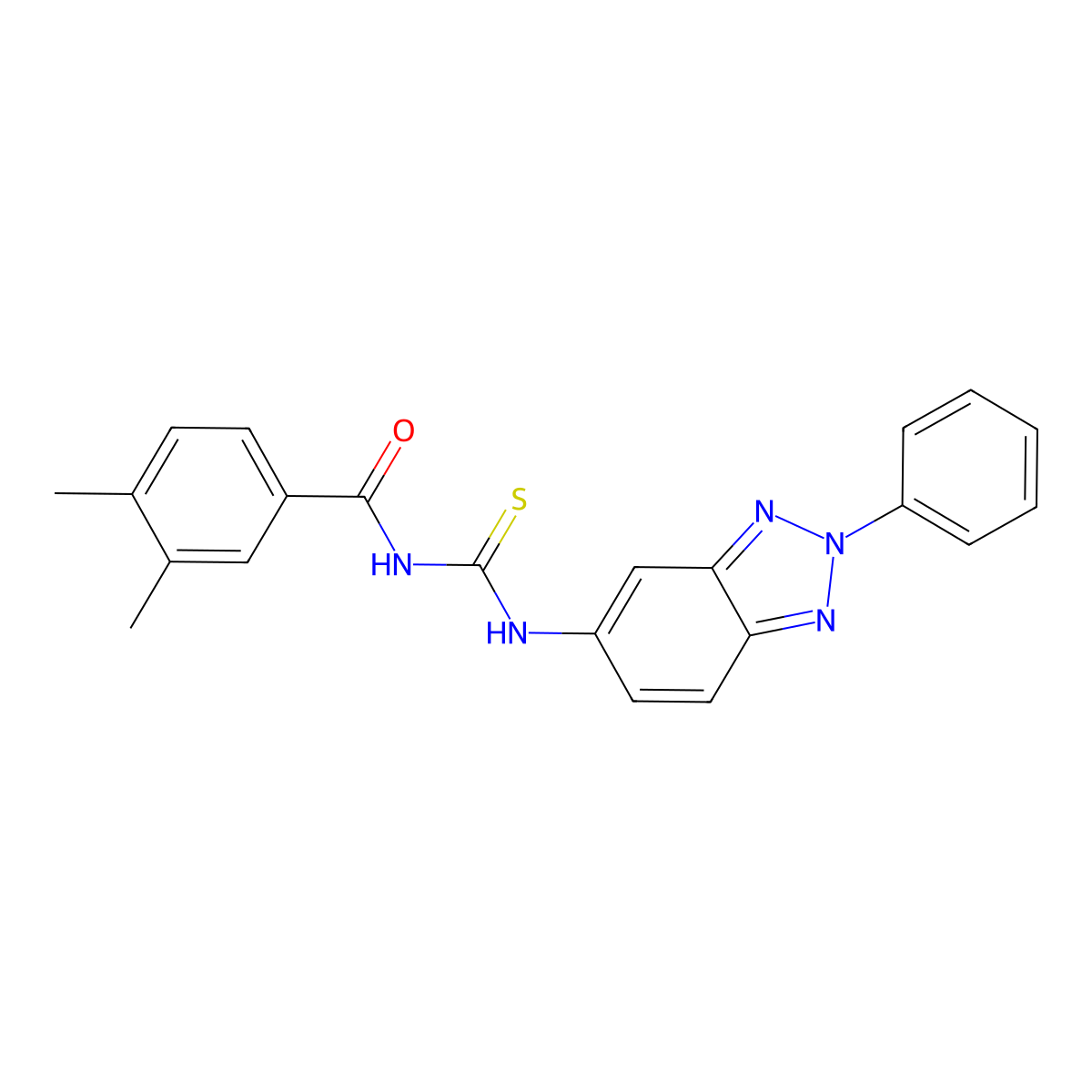 3,4-dimethyl-N-[(2-phenylbenzotriazol-5-yl)carbamothioyl]benzamide molecular structure, CAS 425680-53-1