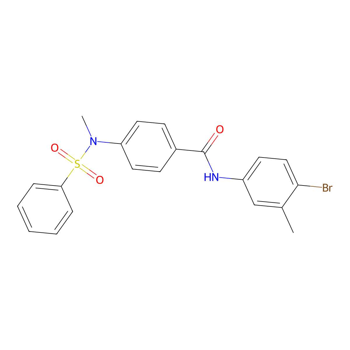 N-(4-bromo-3-methylphenyl)-4-[methyl(phenylsulfonyl)amino]benzamide molecular structure, CAS 425680-58-6
