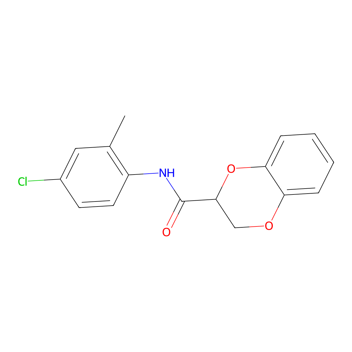 N-(4-chloro-2-methylphenyl)-2,3-dihydro-1,4-benzodioxine-3-carboxamide molecular structure, CAS 425680-63-3