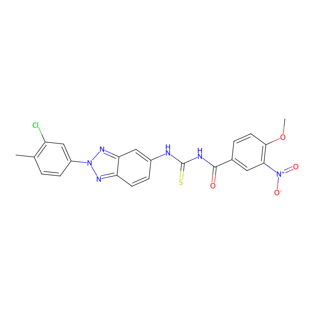 N-[[2-(3-chloro-4-methylphenyl)benzotriazol-5-yl]carbamothioyl]-4-methoxy-3-nitrobenzamide molecular structure, CAS 425680-65-5