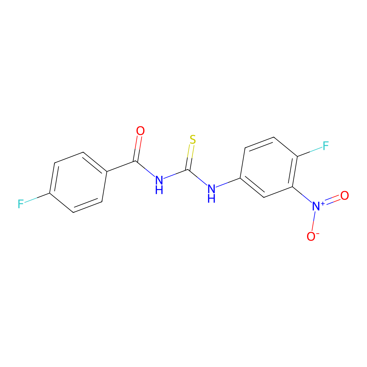 4-fluoro-N-[(4-fluoro-3-nitrophenyl)carbamothioyl]benzamide molecular structure, CAS 425680-71-3