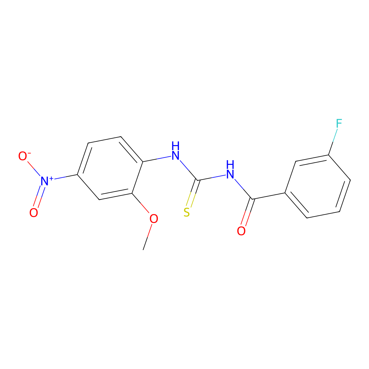 3-fluoro-N-[(2-methoxy-4-nitrophenyl)carbamothioyl]benzamide molecular structure, CAS 425681-47-6