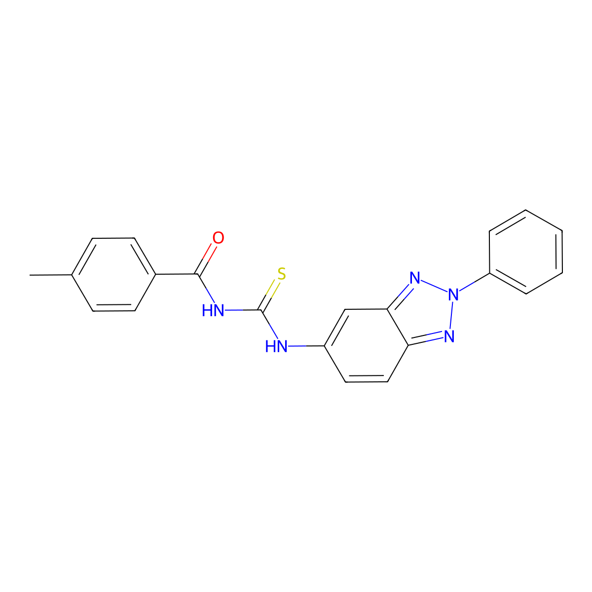 4-methyl-N-[(2-phenylbenzotriazol-5-yl)carbamothioyl]benzamide molecular structure, CAS 425681-64-7