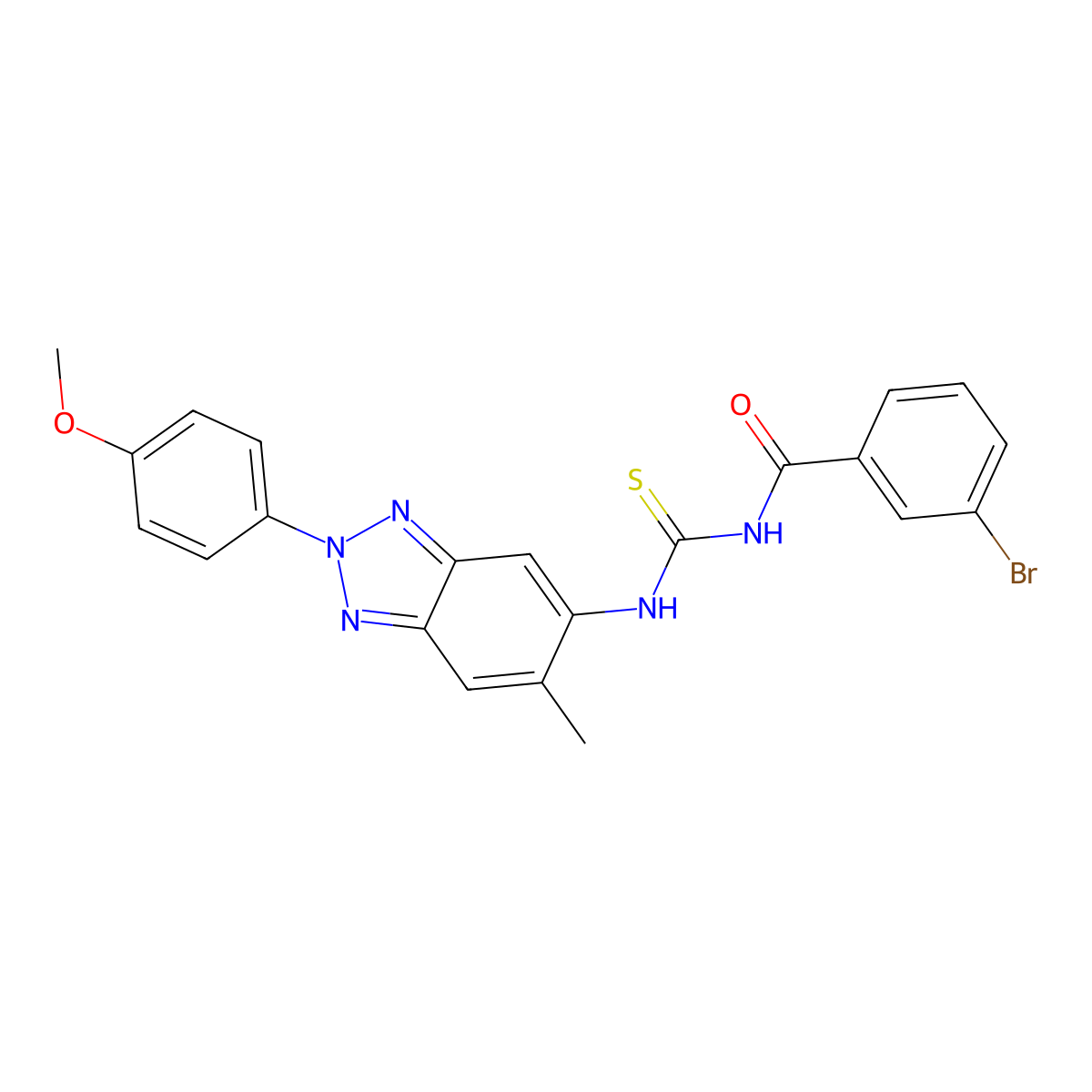 3-bromo-N-[[2-(4-methoxyphenyl)-6-methylbenzotriazol-5-yl]carbamothioyl]benzamide molecular structure, CAS 425681-67-0