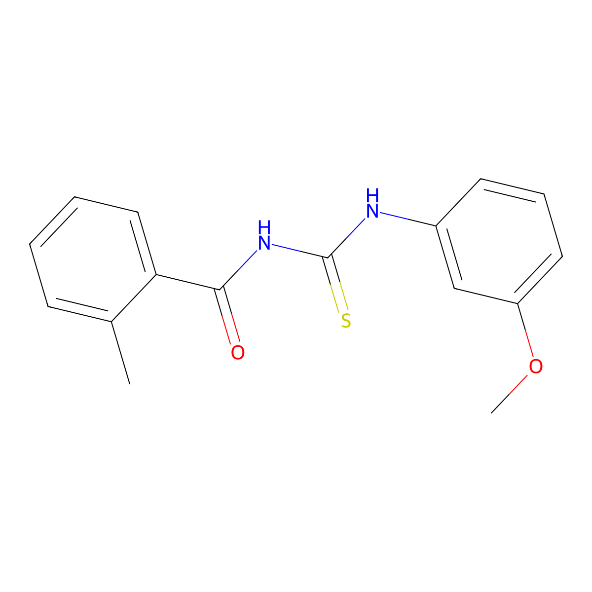 N-[(3-methoxyphenyl)carbamothioyl]-2-methylbenzamide molecular structure, CAS 425681-75-0