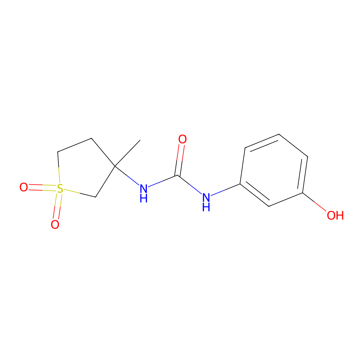 1-(3-Hydroxyphenyl)-3-(3-methyl-1,1-dioxidotetrahydrothiophen-3-yl)urea molecular structure, CAS 425681-96-5