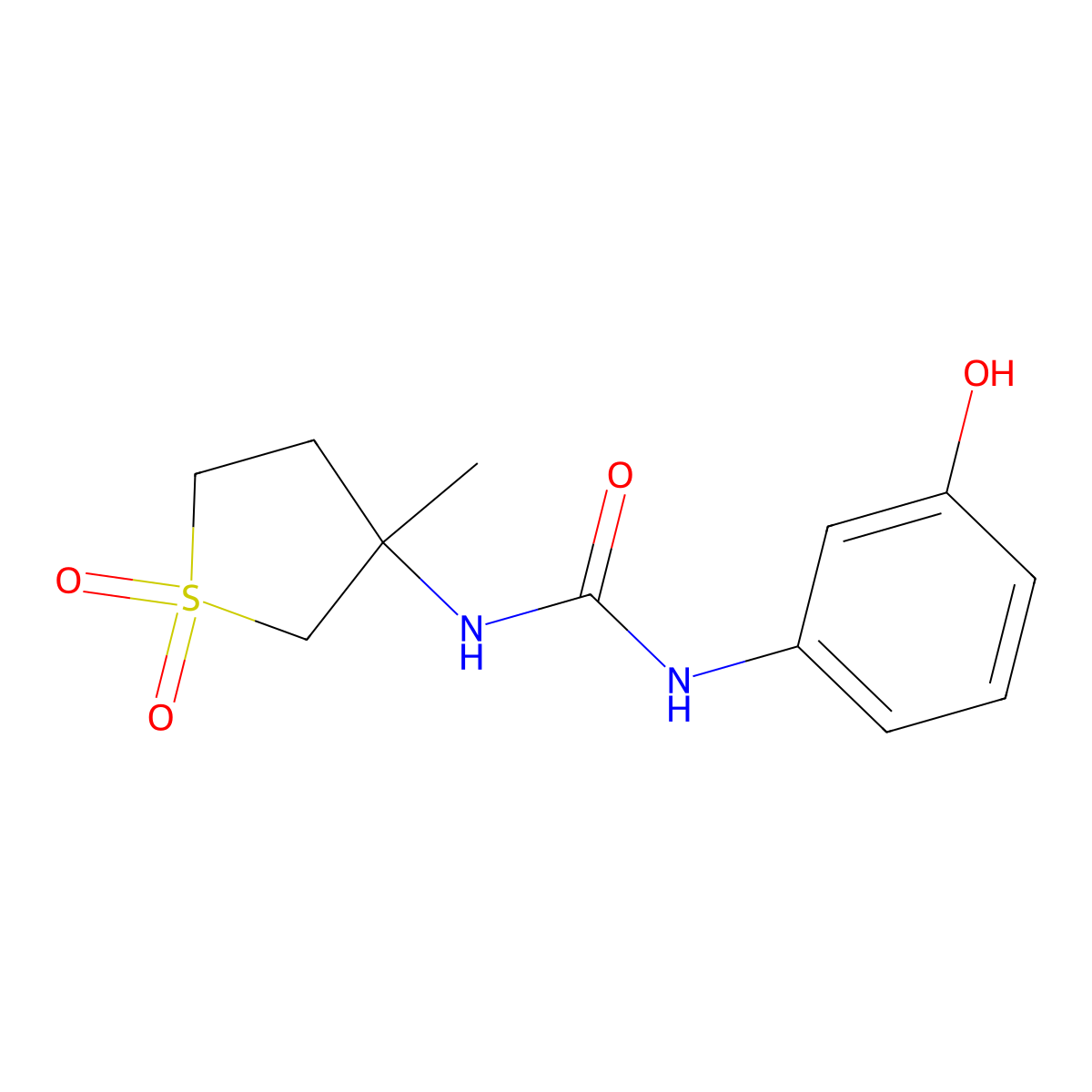 1-(3-Hydroxyphenyl)-3-(3-methyl-1,1-dioxidotetrahydrothiophen-3-yl)urea molecular structure, CAS 425681-96-5