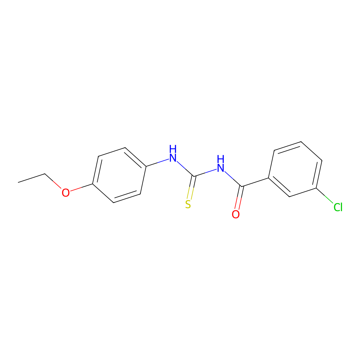 3-chloro-N-[(4-ethoxyphenyl)carbamothioyl]benzamide molecular structure, CAS 425681-98-7