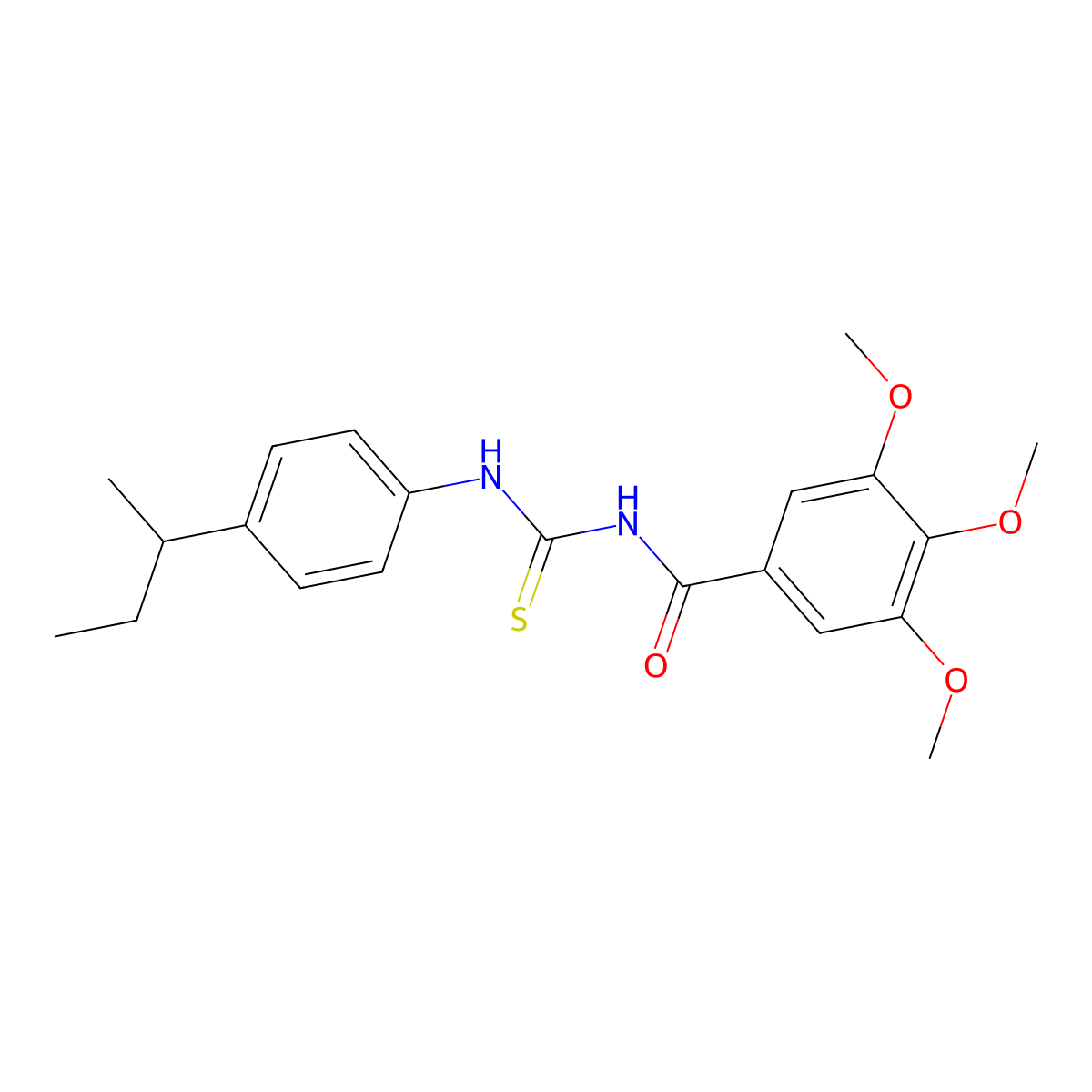 N-[(4-butan-2-ylphenyl)carbamothioyl]-3,4,5-trimethoxybenzamide molecular structure, CAS 425682-00-4