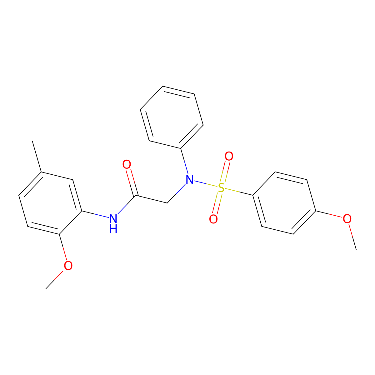 N-(2-methoxy-5-methylphenyl)-2-(N-(4-methoxyphenyl)sulfonylanilino)acetamide molecular structure, CAS 425682-13-9