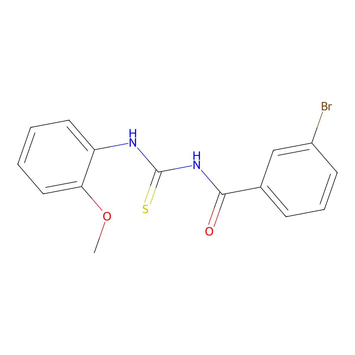 3-bromo-N-[(2-methoxyphenyl)carbamothioyl]benzamide molecular structure, CAS 425682-17-3