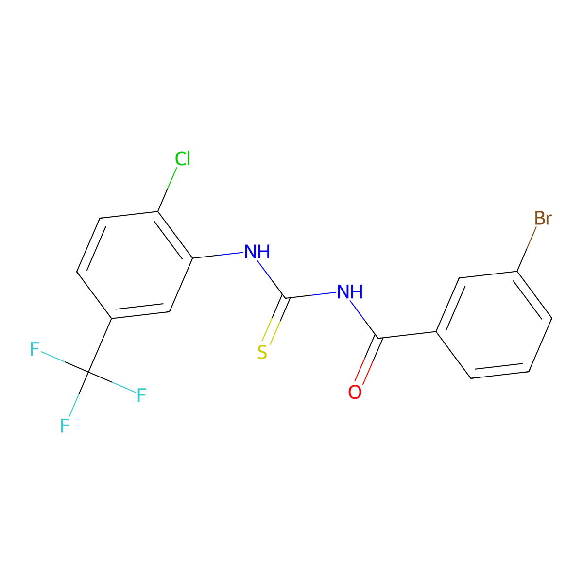 3-bromo-N-[[2-chloro-5-(trifluoromethyl)phenyl]carbamothioyl]benzamide molecular structure, CAS 425682-19-5