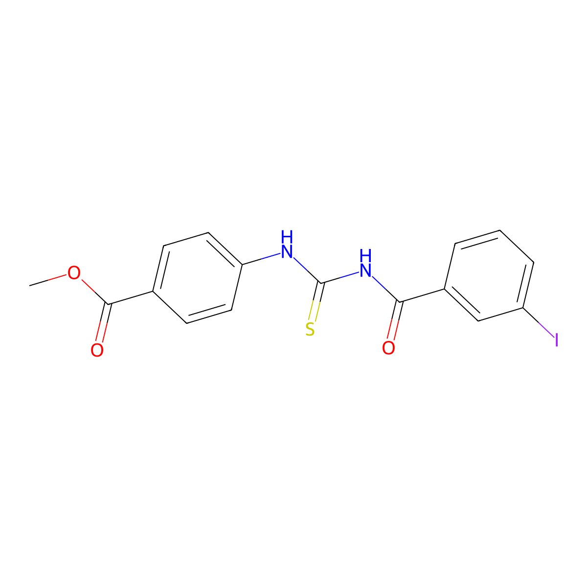 Methyl 4-[(3-iodobenzoyl)carbamothioylamino]benzoate molecular structure, CAS 425682-26-4