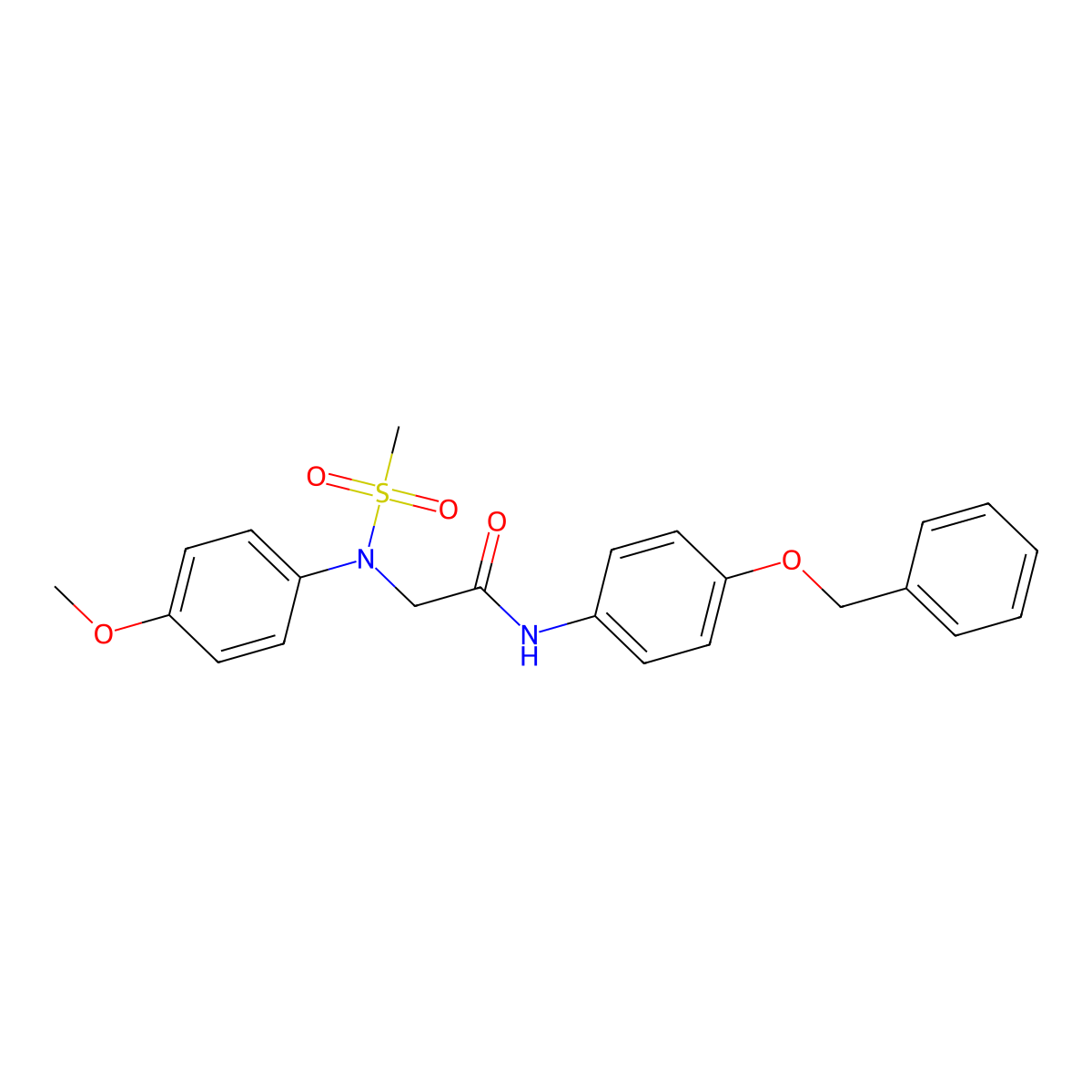 2-(4-methoxy-N-methylsulfonylanilino)-N-(4-phenylmethoxyphenyl)acetamide molecular structure, CAS 425682-29-7